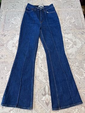 Abercrombie & Fitch Dark Blue High-Rise Flare Jeans